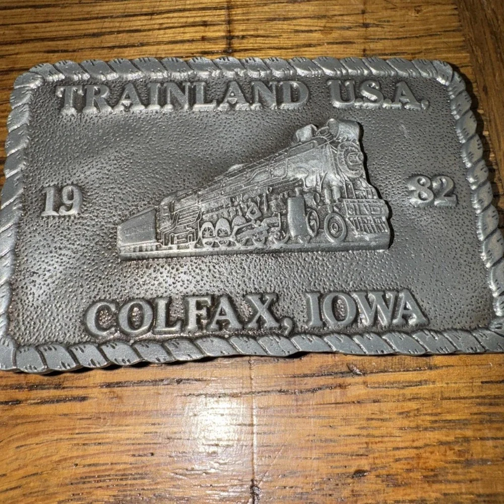 Vintage Rare Old Trainland 1982 Locomotive Engine Railroad   Belt BUCKLE